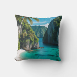 "Coastal Comfort: Tropical Cove Paradise" Kissen