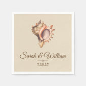 Coastal Conch Seashell | PERSONALISIERT Serviette (Vorderseite)