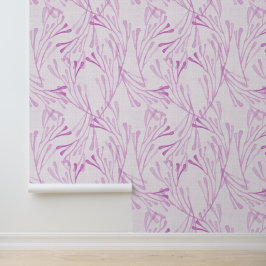 Coastal Coral and Seaweed in Soft Blush Pink Tapete