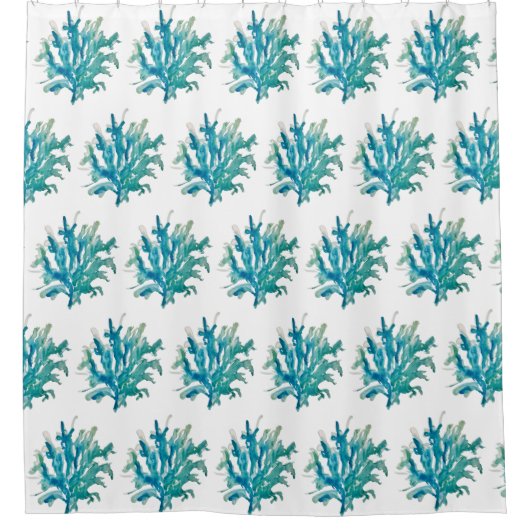 Coastal Coral Reef Muster Duschvorhang (Vorderseite)