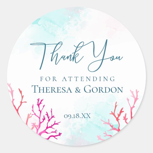 Coastal Coral Reef Vielen Dank für Ihre Aufkleber (Vorderseite)