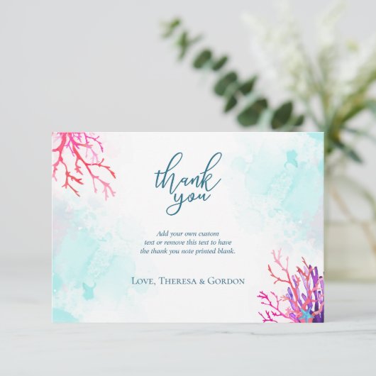Coastal Coral Reef Vielen Dank Karten (Stehend Vorderseite)