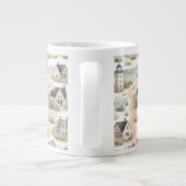 Coastal Cottage Lighthouse Pattern Jumbo-Tasse (Rückseite)