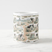 Coastal Cottage Lighthouse Pattern Jumbo-Tasse (Vorderseite)