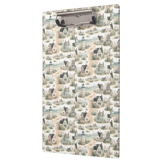 Coastal Cottage Lighthouse Pattern Klemmbrett (Links)