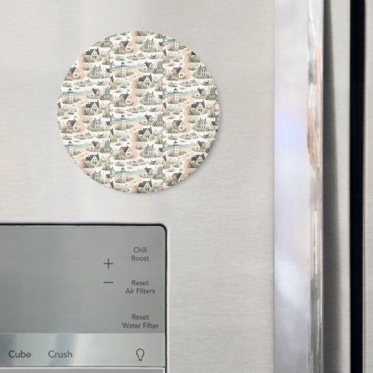 Coastal Cottage Lighthouse Pattern Magnet (In Situ (Kühlschrank))