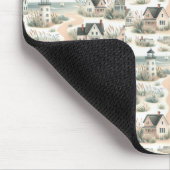 Coastal Cottage Lighthouse Pattern Mousepad (Ecke)