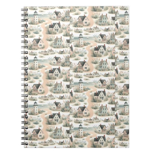 Coastal Cottage Lighthouse Pattern Notizblock (Vorderseite)