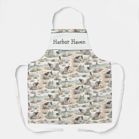 Coastal Cottage Lighthouse Pattern Schürze (Vorderseite)