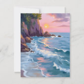 Coastal Cotton Candy Sunset Watercolor Paint Card (Vorderseite)