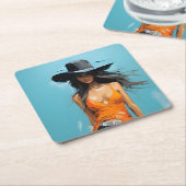 Coastal Cowgirl ästhetische 30. Geburtstag Party Rechteckiger Pappuntersetzer (angewinkelt)