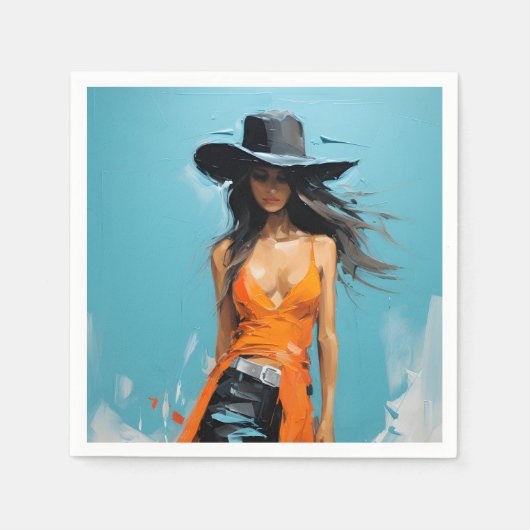 Coastal Cowgirl ästhetische 30. Geburtstag Party Serviette (Vorderseite)