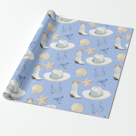 Coastal Cowgirl Bach Club Pattern Wrapping Paper Geschenkpapier