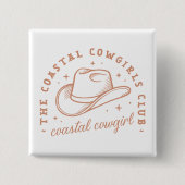 Coastal Cowgirl Beachclub braun Ästhetik Button (Vorderseite)