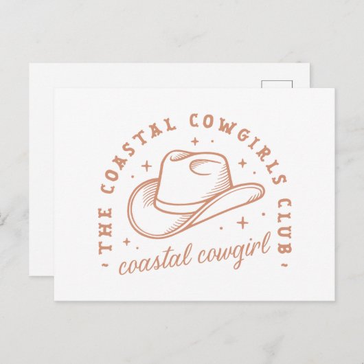 Coastal Cowgirl Beachclub braun Ästhetik Postkarte (Vorne/Hinten)