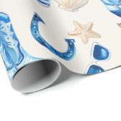 Coastal Cowgirl Blue Gift Geschenkpapier (Rolleneckpunkt)