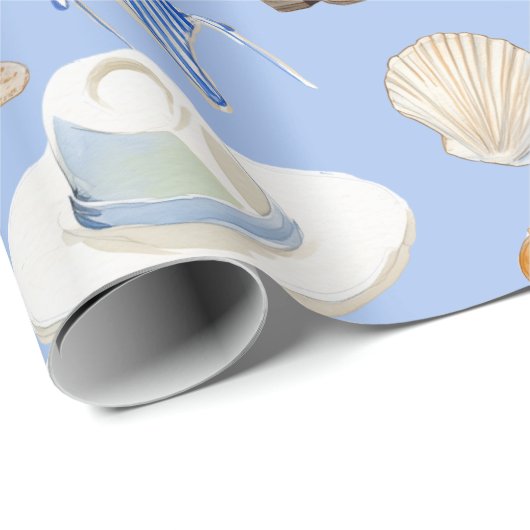 Coastal Cowgirl Boots Blue Gift Geschenkpapier (Rolleneckpunkt)