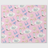 Coastal Cowgirl Boots Pink Gift Geschenkpapier (Flach)