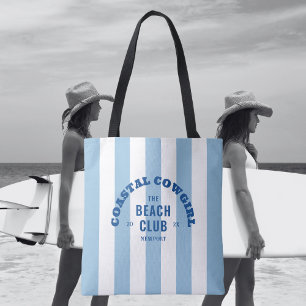 Coastal Cowgirl The Beach Club Blaue Cabana Streif Tasche