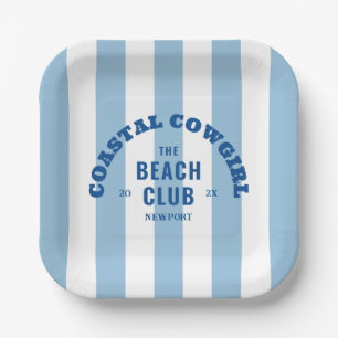 Coastal Cowgirl The Beach Club Denim Cabana Streif Pappteller