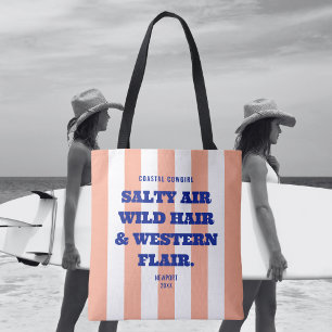 Coastal Cowgirl Western Flair Rosa Cabana Streifen Tasche