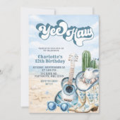 Coastal Cowgirl Yee Haw Birthday Invitation Einladung (Vorderseite)