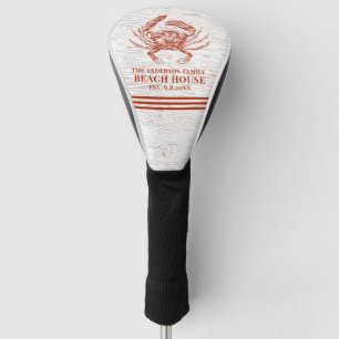 Coastal Crab Beach House Rustikaler Name Golf Headcover