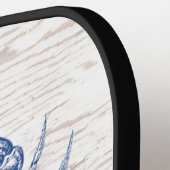 Coastal Crab Beach House Rustikaler Name Pickleball Schläger (Linke Seite)