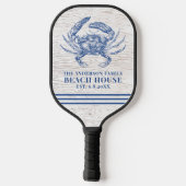 Coastal Crab Beach House Rustikaler Name Pickleball Schläger (Rückseite)