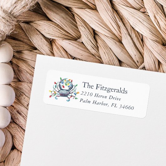 Coastal Crab Christmas Holiday Return Address