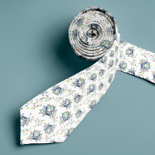 Coastal Crab Christmas Lights Monogram Krawatte