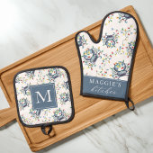 Coastal Crab Christmas Lights Personalized Ofenhandschuh & Topflappen-Set