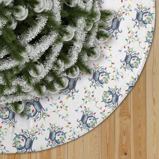 Coastal Crab Christmas Lights Polyester Weihnachtsbaumdecke