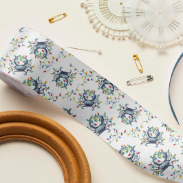 Coastal Crab Christmas Lights Satinband