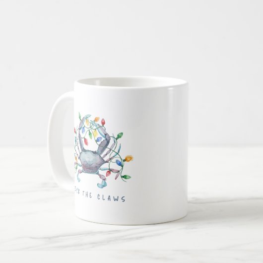 Coastal Crab “Deck the Claws” Holiday Kaffeetasse (Vorderseite Links)