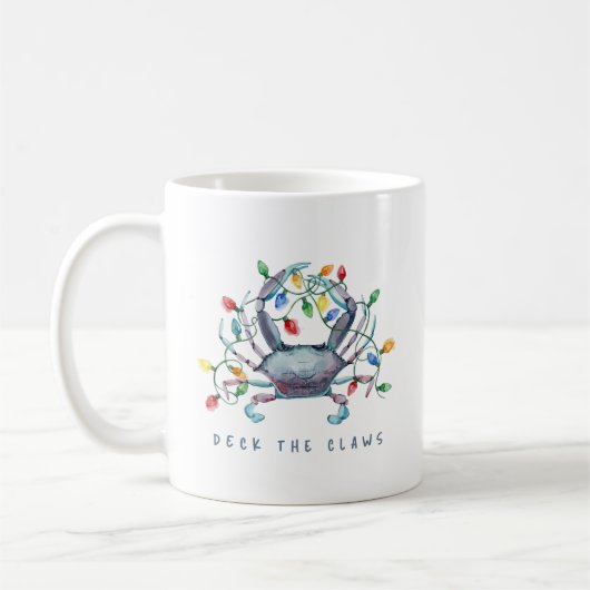 Coastal Crab “Deck the Claws” Holiday Kaffeetasse (Links)