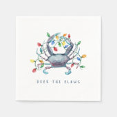 Coastal Crab “Deck the Claws” Holiday Serviette (Vorderseite)