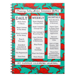 Coastal Crabs Fun Summer Style Cleaning Journal Notizblock