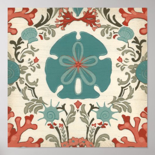 Coastal Damask II Poster (Vorne)