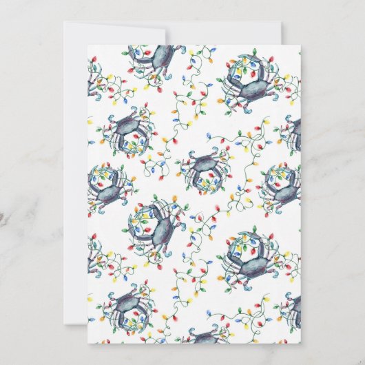 Coastal “Deck the Claws” Blue Crab Christmas Party Einladung (Rückseite)