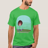 Coastal Decor Inspired Retro Bauhaus Botanicals 3 T-Shirt (Vorderseite)
