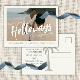 Coastal Destination Wedding Photo Save the Date  Ankündigungspostkarte