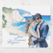 Coastal Destination Wedding Schaumweinetikett (Einzelnes Label)