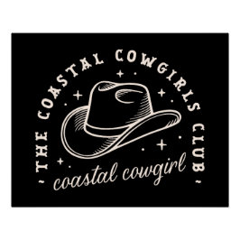Coastal Disco kosmische Cowgirls schwarze Ästhetik Poster