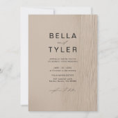 Coastal Driftwood Sand Beach Ocean Moderne Hochzei Einladung (Vorderseite)