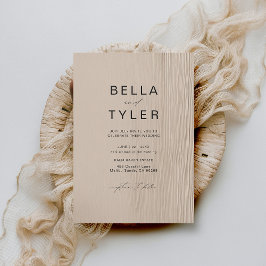 Coastal Driftwood Sand Beach Ocean Moderne Hochzei Einladung