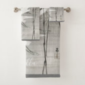 Coastal Egret Asian Art Badhandtuch Set (Insitu)