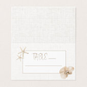 Coastal Elegance Wedding Tischnummer Platzkarte (Außenseite Aufgefaltet)