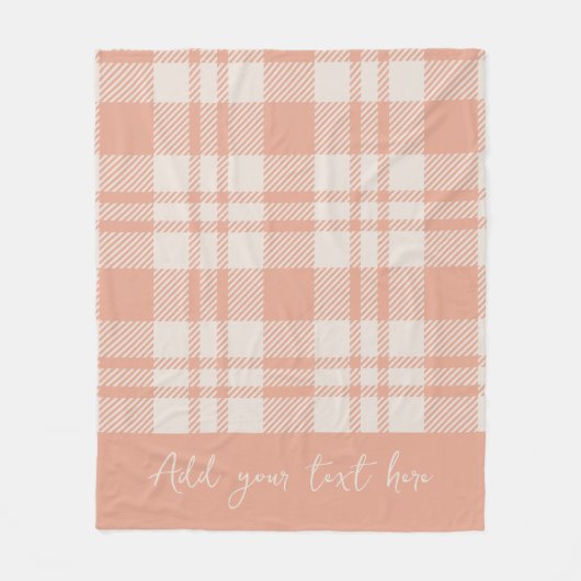 Coastal Fall Cozy Coral Kariert Fleecedecke (Vorderseite)