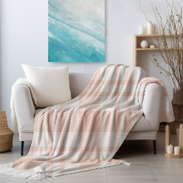 Coastal Fall Cozy Coral Kariert Fleecedecke